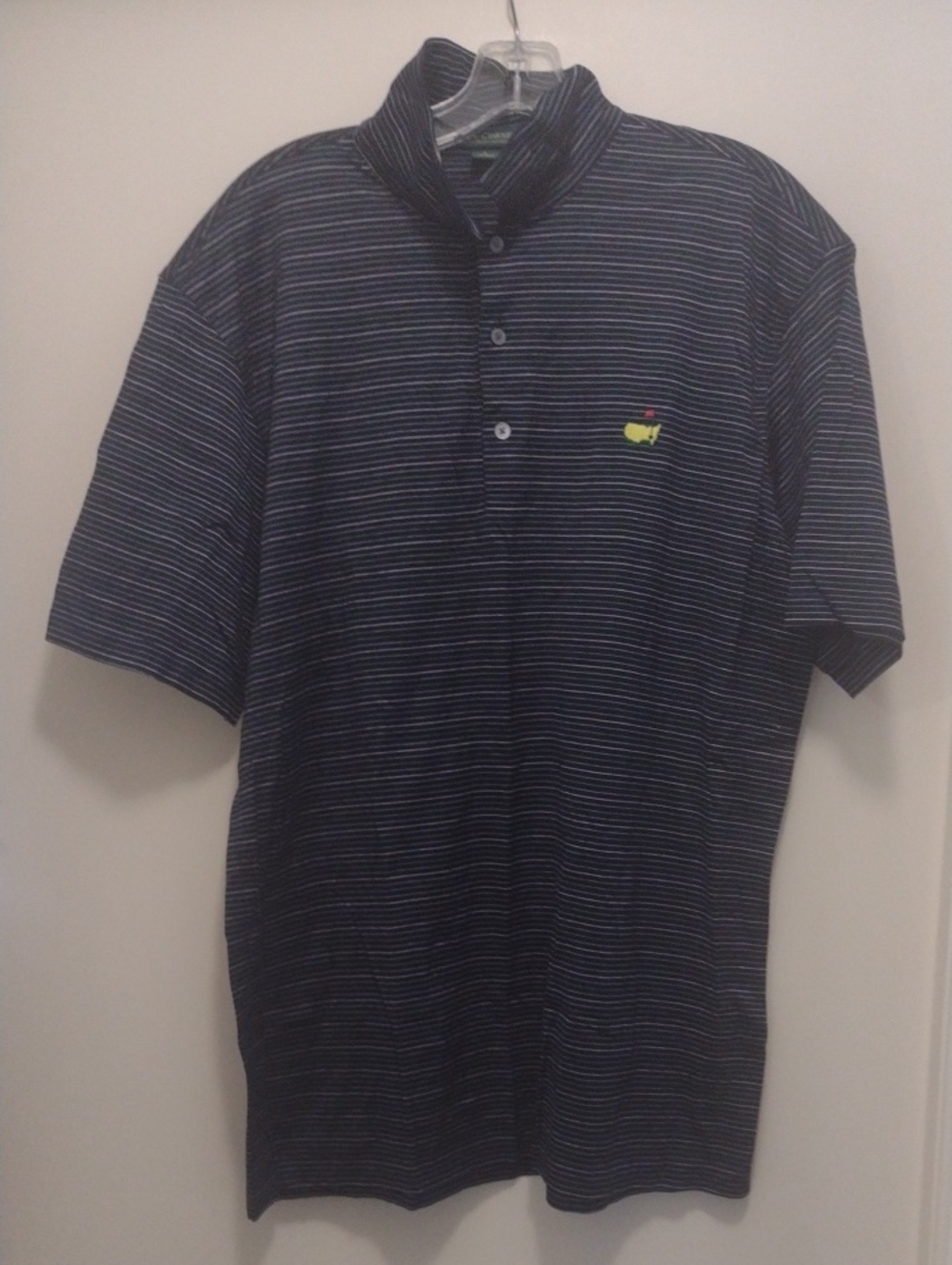 Amen Corner Men's Navy Striped Polo Shirt (J1058)